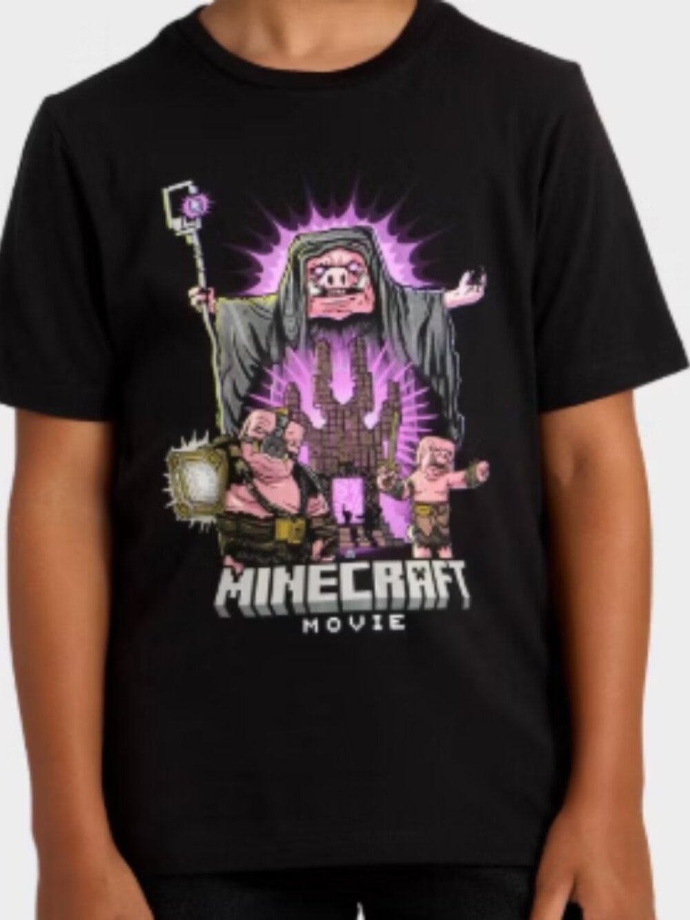 NEW Boys' Minecraft Piglin Short Sleeve Graphic Small T-Shirt